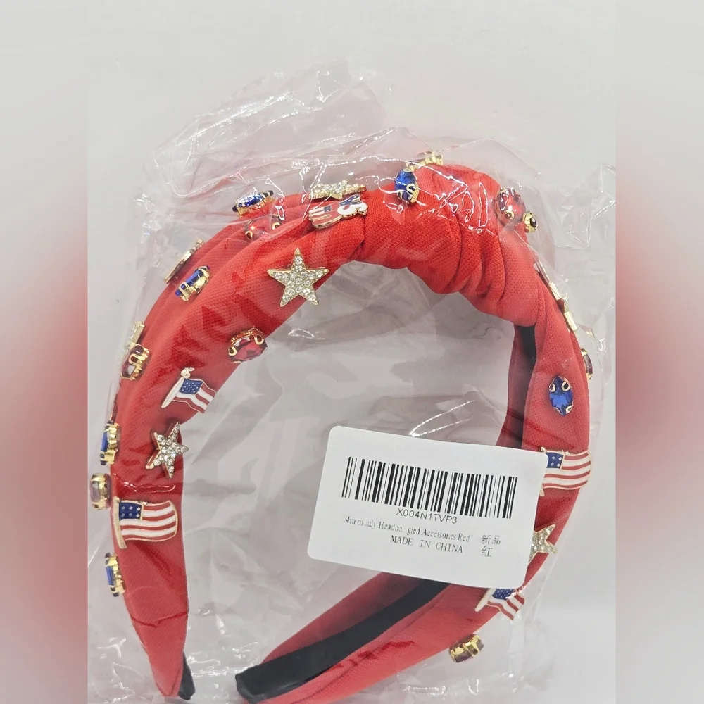 4th of July Headband for Women Patriotic‎ American Flag Knotted Headband